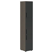 Шкаф высокий узкий VHCS 40.8 Яшма черный/Дуб Сильвер 400х430х2253 VELION