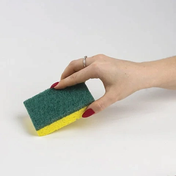 Губки для посуды 9,5х6,5х2 см, КОМПЛЕКТ 2 шт., ЦЕЛЛЮЛОЗНЫЕ (губчатые) с АБРАЗИВОМ, LAIMA К1106, 6054