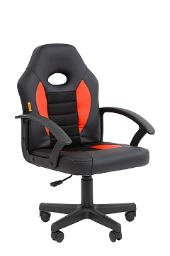 Кресло Chairman Kids 111 Россия экокожа черный/красный