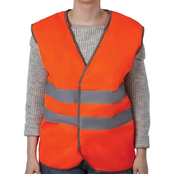 Жилет сигнальный ГОСТ, 2 светоотражающие полосы, ОРАНЖЕВЫЙ, XXXL (60-62), ПЛОТНЫЙ, ГРАНДМАСТЕР, 6108
