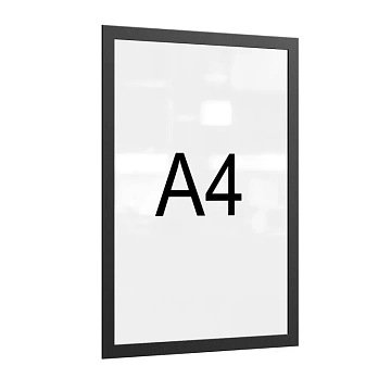 Рамка магнитная настенная Attache А4 ПЭТ, черная, 5 шт/уп