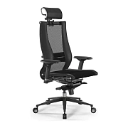 Кресло руководителя Метта L2-16D TS+Infinity черный, ткань/сетка, крестовина хром