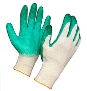 Перчатки хозяйственные СВС хлопчатобумажные с латексным обливом 9 х 15 х 29см, 3 пары