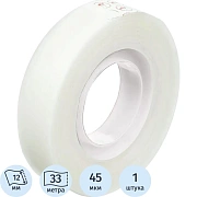 Клейкая лента канцелярская KORES 12х33 невидимая 53302