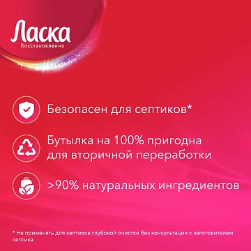 Гель для стирки 1 л, ЛАСКА 'Для цветного', концентрат, 2462852