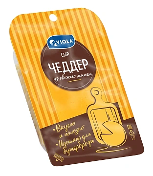 Сыр Viola Чеддер полутвердый нарезка 50%, 120г