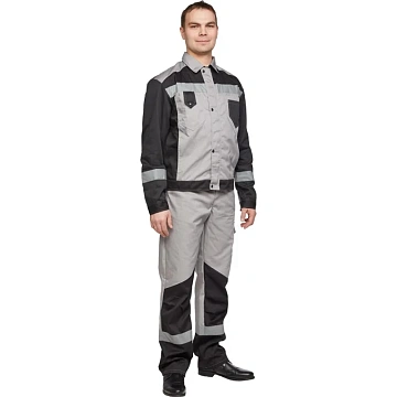 Костюм лет муж (куртка, бр) л21 сер/чер104-108/170-176