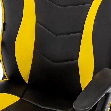 Кресло компьютерное BRABIX 'Shark GM-203', экокожа, черное/желтое, 532514