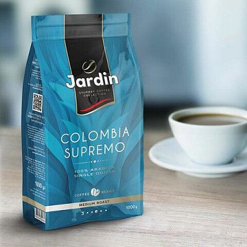 Кофе в зернах JARDIN 'Colombia Supremo' 1 кг, арабика 100%, 0605-8