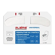 Покрытия на унитаз LAIMA (Система V1), UNIVERSAL, 1/2 сложения, КОМПЛЕКТ 250 шт., 37х42 см, 129539