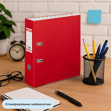 Папка-регистратор ECONOMYPLUS 80мм,красн,ПБП1,карм.ко,мет.уг
