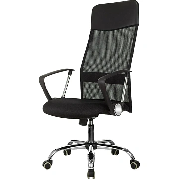 Кресло VB_EChair-508 TTW сетка/ткань/кожзам черный хром
