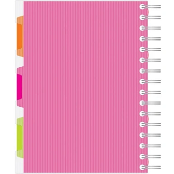 Бизнес-тетрадь 140л,кл,А5,SPIRAL BOOK Розовый,евроспир,обл.пласт,разд.84111