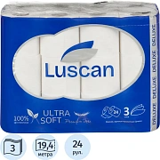 Бумага туалетная Luscan Делюкс 3сл бел цел 19,37м 155л 24рул/уп