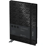 Ежедневник недатированный, А5, 136л., кожзам, Berlingo 'DoubleBlack', черный срез, черный, с рисунком