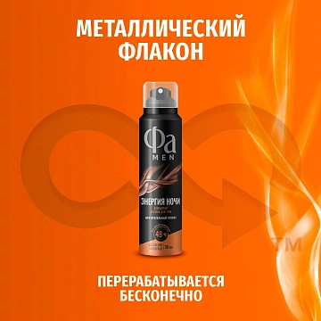 Дезодорант Фа Men Энергия ночи аэрозольный, 150мл