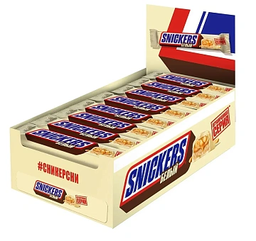 Батончик шоколадный Snickers белый, 81г