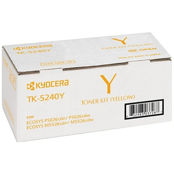 Тонер-картридж KYOCERA (TK-5240Y) P5026cdn/w/M5526cdn/w, ресурс 3000 стр., цвет желтый, оригинальный