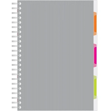 Бизнес-тетрадь 140л,кл,А4,SPIRAL BOOK Серый,евроспир,обл.пласт,раздел.84103