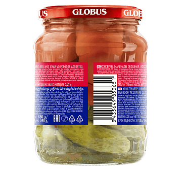 Ассорти Globus томаты и огурцы, 720мл