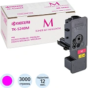 Тонер-картридж KYOCERA (TK-5240M) P5026cdn/w/M5526cdn/w, ресурс 3000 стр., цвет пурпурный, оригинальный, 1T02R7BNL0