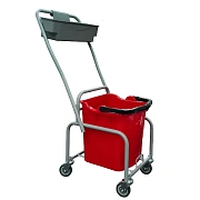 Тележка уборочная Eco-Force 1x25л, без отжима, ведро красное, 21EF/3 с лотком для химии, пластик