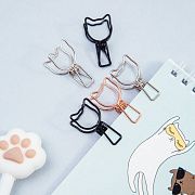 Зажимы для бумаг 33мм, Meshu 'Cute Cats', 6шт., ассорти, бокс с европодвесом