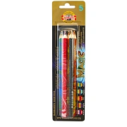 Карандаш с многоцв. грифелем Koh-I-Noor 'Magic America. Original. Fire. Tropical. Neon', 5шт., утолщ