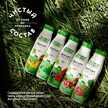 Йогурт питьевой Эконива с персиком 2.5%, 300г