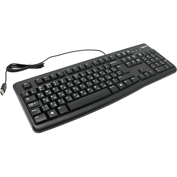 Клавиатура проводная LOGITECH K120, USB, 104 клавиши, черная, 920-002522