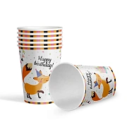 Стакан одноразовый Fiolento Лисенок бумажный разноцветный 200мл, 6шт