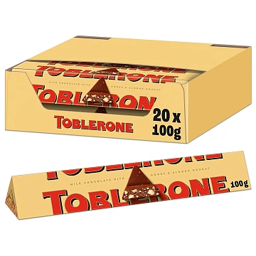 Шоколад Toblerone молочный с медово-миндальной нугой, 100г