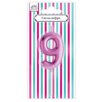 Свеча-цифра 9 Fiolento Friendly Birthday