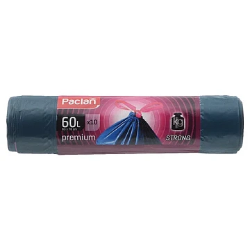 Пакеты для мусора Paclan Premium с тесьмой 63 х 78см, 60л х 10шт