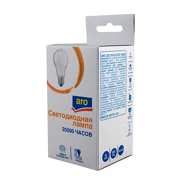 aro Лампа светодиодная E27 4000K Led 7Вт груша