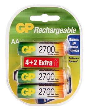 Аккумулятор Gp AA, 2700mAh, 6шт/уп
