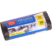 Мешки для мусора  20л OfficeClean ПНД, 42*48см, 7мкм, 30шт., черные, в рулоне