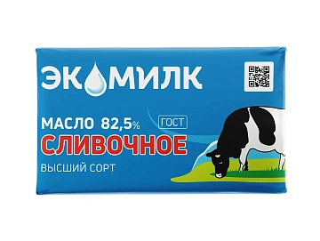 Масло сливочное Экомилк Традиционное ГОСТ 82.5%, 330г