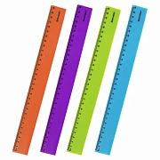 Линейка пластиковая 30 см BRAUBERG 'NEON', ассорти, пакет, 210751