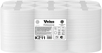 Бумажные полотенца Veiro Professional Comfort K211, 150м, 1 слой, белые
