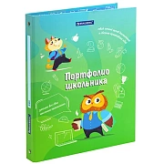 Папка-портфолио школьника 'ОТЛИЧНИК', 4 кольца, 20 файлов, 10 вкладышей, 7БЦ матовая, BRAUBERG, 115240