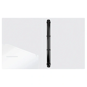 Папка на 4 кольцах Berlingo 'DoubleWhite', 24мм, 1000мкм, белая, D-кольца, с внутр. карманом