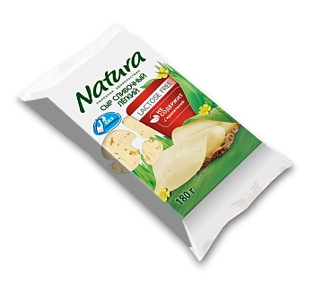 Сыр Natura сливочный безлактозный легкий кусок 30%, 180г