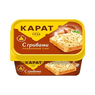 Сыр плавленый Карат Сливочный, с грибами, 400г