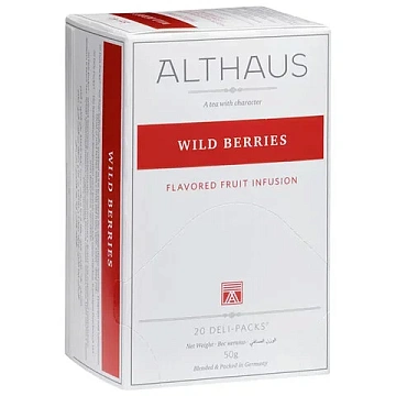 Чай ALTHAUS 'Wild Berries' фруктовый, 20 пакетиков в конвертах по 2,75 г, ГЕРМАНИЯ, TALTHB-DP0038