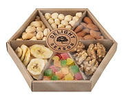 Набор орехов и сухофруктов Delight Season оранжевый менажница, 190г