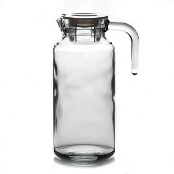 Кувшин прозрачный с крышкой, объем 1300 мл, стекло, PASABAHCE 'БЕЙЗИК', фирменная подарочная упаковк