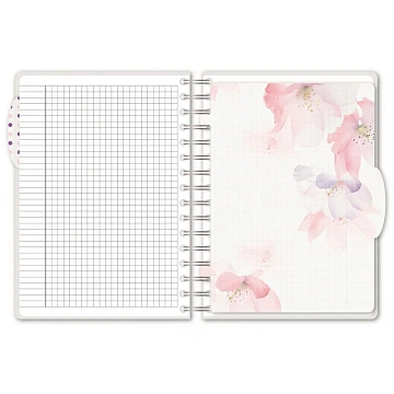 Бизнес-тетрадь А5,140л,кл,спир,плас Attache Selection Flower DreamsBlossom