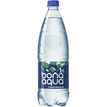 Вода BonaAqua питьевая газированная, 1л x 12 шт