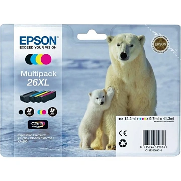 Картридж струйный Epson C13T26364010 CMYK пов.емк. для XP600/700(4шт/уп)